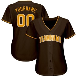 Individuelles braun-gold-weißes Baseball-Trikot