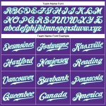 Weiß-Blaugrün Authentic Custom Jersey Baseball Lila Ärmellos Weiß-Blaugrün Authentic Custom Jersey Baseball Lila Ärmellos