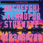 Bäume Custom Royal Hawaii Jersey 3D Damen Pink-Light Cropped V-Ausschnitt Blau Palm Baseball