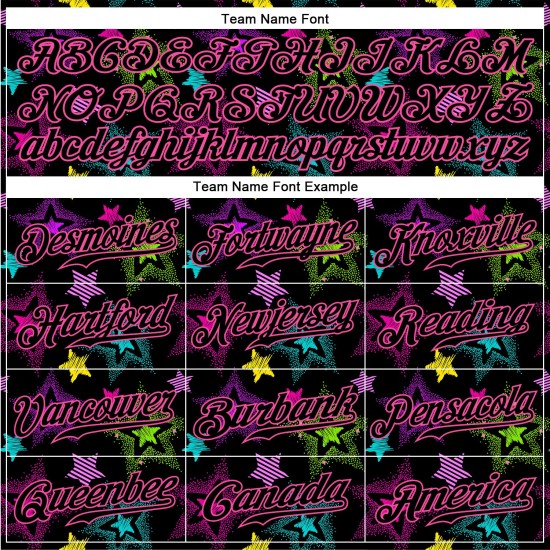 Muster 3D Custom Schwarz-Rosa Authentic Stars Jersey Bunte Graffiti Kreative Baseball Muster 3D Custom Schwarz-Rosa Authentic Stars Jersey Bunte Graffiti Kreative Baseball