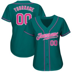 Custom Jersey Baseball Pink-Weiß Teal Authentic Custom Jersey Baseball Pink-Weiß Teal Authentic