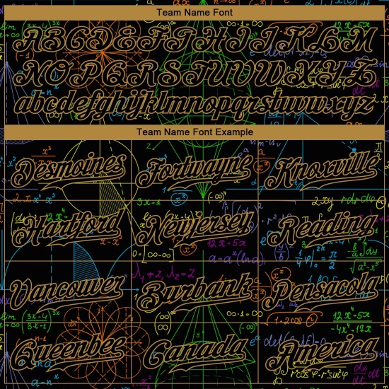 Musterdesign Benutzerdefiniertes Baseball-Mathe-Trikot Authentic 3D