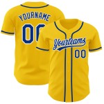 Benutzerdefiniertes authentisches gelbes und weißes Baseball-Trikot Benutzerdefiniertes authentisches gelbes und weißes Baseball-Trikot