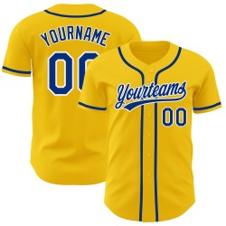 Benutzerdefiniertes authentisches gelbes und weißes Baseball-Trikot