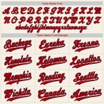 Benutzerdefiniertes authentisches Baseball-Trikot in Creme-Rot-Marineblau Benutzerdefiniertes authentisches Baseball-Trikot in Creme-Rot-Marineblau