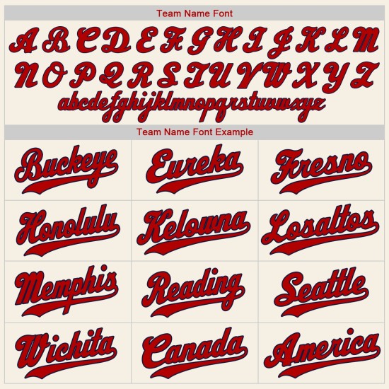 Benutzerdefiniertes authentisches Baseball-Trikot in Creme-Rot-Marineblau Benutzerdefiniertes authentisches Baseball-Trikot in Creme-Rot-Marineblau