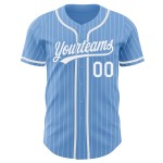 Benutzerdefinierte hellblau weiß Nadelstreifen weiß authentische Baseball Jersey Benutzerdefinierte hellblau weiß Nadelstreifen weiß authentische Baseball Jersey