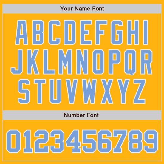 Baseball Gold Blau-Weiß Custom Jersey Light Authentic