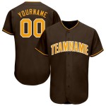 Individuelles braun-gold-weißes Baseball-Trikot