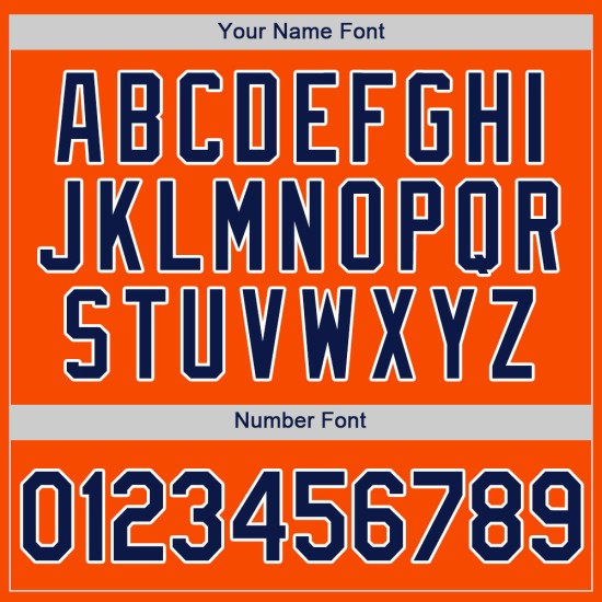 Benutzerdefiniertes authentisches orange-marineblau-weißes Baseballtrikot Benutzerdefiniertes authentisches orange-marineblau-weißes Baseballtrikot