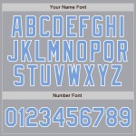 Benutzerdefinierte grau weiß Nadelstreifen hellblau-weiß authentische Baseball Jersey Benutzerdefinierte grau weiß Nadelstreifen hellblau-weiß authentische Baseball Jersey