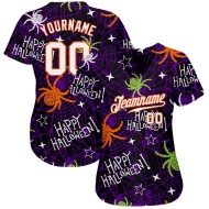 3D Jersey Authentische Baseball Happy Halloween Spinnen Muster Custom