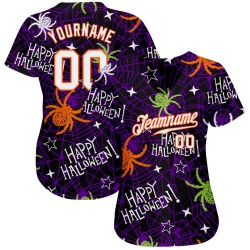 3D Jersey Authentische Baseball Happy Halloween Spinnen Muster Custom
