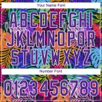 Benutzerdefiniertes weißes lila-weißes 3D-Musterdesign Hawaii-Palmen authentisches Baseball-Trikot