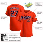 Benutzerdefiniertes authentisches orange-marineblau-weißes Baseballtrikot Benutzerdefiniertes authentisches orange-marineblau-weißes Baseballtrikot