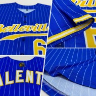 Benutzerdefinierte Royal Weiß Nadelstreifen Gold-Weiß Authentic Baseball Jersey