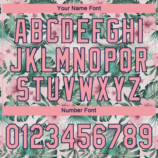 Benutzerdefiniertes weißes, mittelgroßes, rosa-marineblaues 3D-Musterdesign mit Hawaii-Palmblättern und Blumen, authentisches Baseball-Trikot Benutzerdefiniertes weißes, mittelgroßes, rosa-marineblaues 3D-Musterdesign mit Hawaii-Palmblättern und Blumen, authentisches Baseball-Trikot