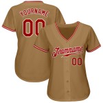 Gold Authentic Old Jersey Baseball Custom Rot-Weiß