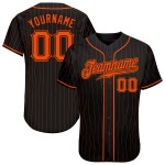 Benutzerdefinierte schwarz orange Nadelstreifen orange-schwarz authentische Baseball Jersey Benutzerdefinierte schwarz orange Nadelstreifen orange-schwarz authentische Baseball Jersey