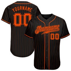 Benutzerdefinierte schwarz orange Nadelstreifen orange-schwarz authentische Baseball Jersey