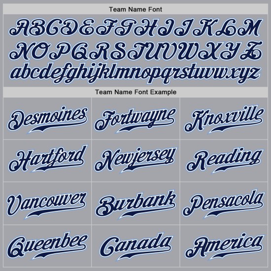 Navy Grau Authentic Nadelstreifen Jersey Baseball Custom Navy-Hellblau