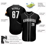 Benutzerdefiniertes authentisches Baseball-Trikot in Schwarz und Weiß