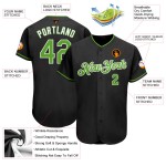 Benutzerdefiniertes authentisches Baseball-Trikot in Schwarz-Neongrün-Weiß