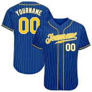 Benutzerdefinierte Royal Gold Nadelstreifen Gold-Weiß Authentic Baseball Jersey