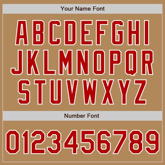 Gold Authentic Old Jersey Baseball Custom Rot-Weiß