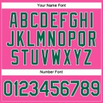 Baseball Damen Trikot V-Ausschnitt Kelly Custom Cropped Grün-Weiß Rosa