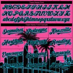 Benutzerdefinierte Pink Lakes Blau-Schwarz 3D Miami Palmen City Edition Authentic Baseball Jersey Benutzerdefinierte Pink Lakes Blau-Schwarz 3D Miami Palmen City Edition Authentic Baseball Jersey