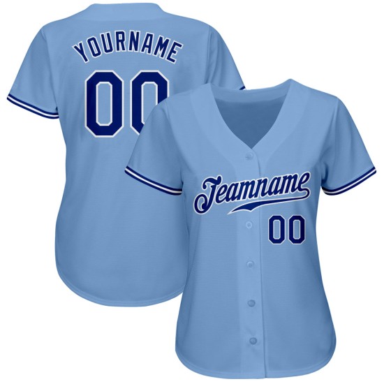 Jersey Blue Light Baseball Authentic Royal-Weiß Custom