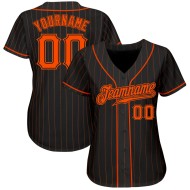 Benutzerdefinierte schwarz orange Nadelstreifen orange-schwarz authentische Baseball Jersey