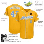 Baseball Gold Blau-Weiß Custom Jersey Light Authentic