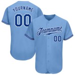 Jersey Blue Light Baseball Authentic Royal-Weiß Custom