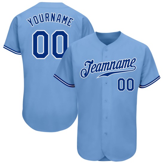 Jersey Blue Light Baseball Authentic Royal-Weiß Custom