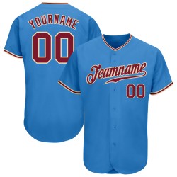 Benutzerdefinierte Creme Crimson-City Jersey Pulver Authentisches Baseball Blau