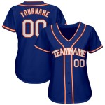 Baseball Authentic Trikot Weiß-Orange Royal Custom