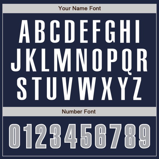 Grau-Weißes Baseball-Trikot Custom Navy Authentic