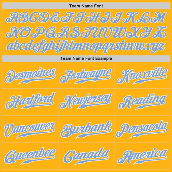 Baseball Gold Blau-Weiß Custom Jersey Light Authentic