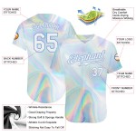 Benutzerdefiniertes 3D-Musterdesign Abstraktes trendiges holografisches Vaporwave-Stil-authentisches Baseball-Trikot