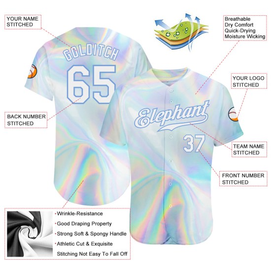 Benutzerdefiniertes 3D-Musterdesign Abstraktes trendiges holografisches Vaporwave-Stil-authentisches Baseball-Trikot