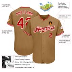 Gold Authentic Old Jersey Baseball Custom Rot-Weiß