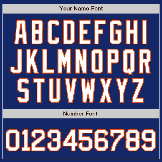 Baseball Authentic Trikot Weiß-Orange Royal Custom