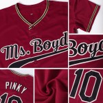 Benutzerdefiniertes authentisches Baseball-Trikot in Crimson Black-City Cream