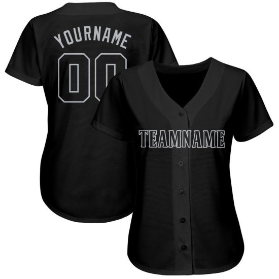 Benutzerdefiniertes schwarz-graues Baseball-Trikot