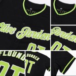 Benutzerdefiniertes authentisches Baseball-Trikot in Schwarz-Neongrün-Weiß