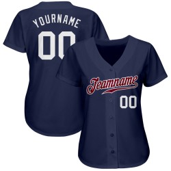 Marineblaues, weiß-kastanienbraunes Baseball-Trikot, authentisch, individuell Marineblaues, weiß-kastanienbraunes Baseball-Trikot, authentisch, individuell