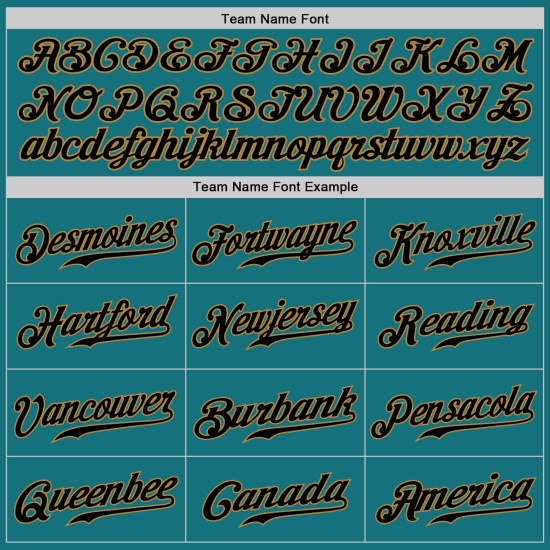 Teal Jersey Gold Authentic Baseball Schwarz-Old Custom Teal Jersey Gold Authentic Baseball Schwarz-Old Custom