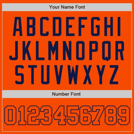 Benutzerdefiniertes authentisches orange-marineblaues Baseballtrikot Orange